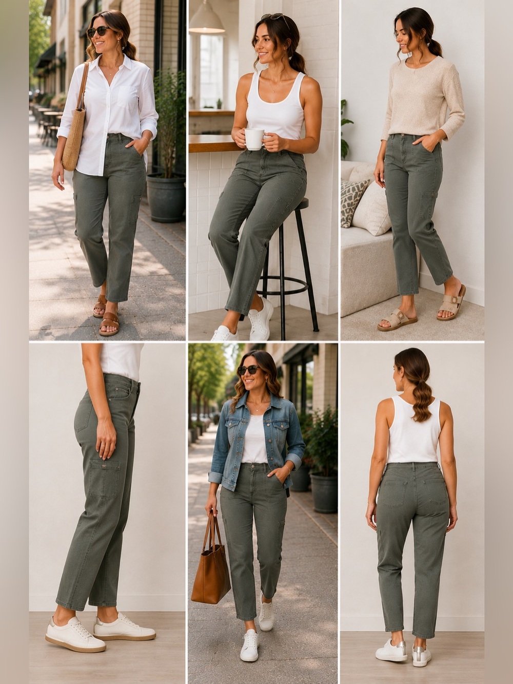 NWT Chico’s Olive Utility Straight Ankle Pants Size 2